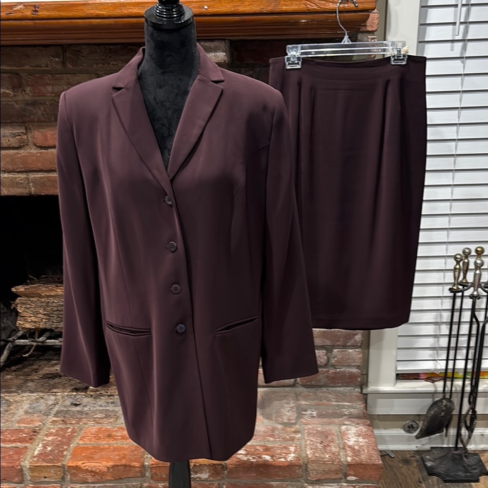 Lord & Taylor Eggplant Blazer Classic Tailored Fit